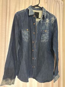 Denim Stone Washed Shirt For Stylish Girls &amp; Boys