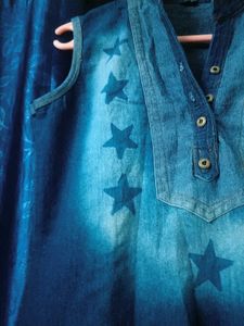 Denim Star Print Dress