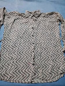 Chevron Print Button-Down Shirt