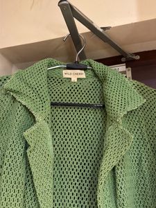 Green Knit Shirt &amp; Shorts Co-ord