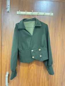 Stylish Cropped Double-Breasted Jacket