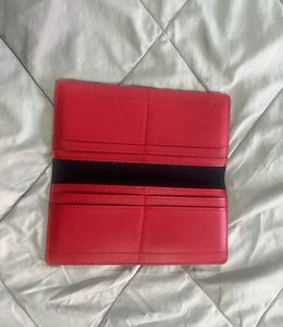 Vibrant Red Crown Emblem Wallet