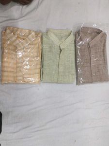 Men's Kurta Set - Light Yellow