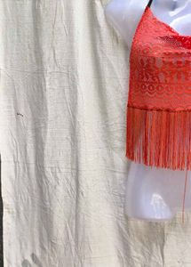 I. Stunning Lace Crop Top with Tassels