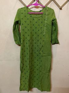 Green Printed Kurta