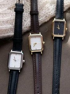 Classic Square Dial Leather Watch