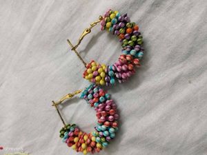 Chic Beaded Bracelet 5 earring combo