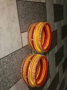 Bangles Red And Yellow Color ✨