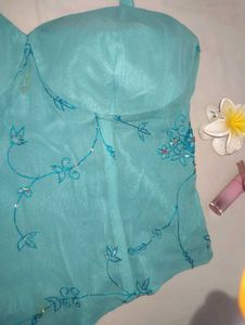 ✨RARE ✨Sparkling Blue Corset Top