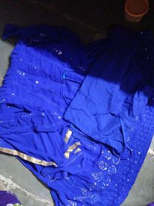 Royal Blue Anarkali Kurta Set