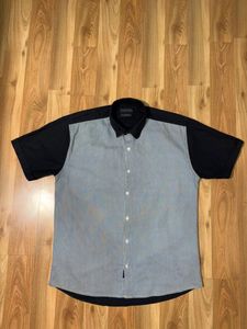 Zara Essentials Short Sleeve Color Block Shirt