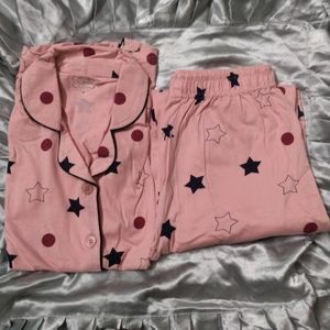 Stretchable Pink Nightsuit Set