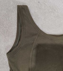 Olive Green Cropped Tank Top