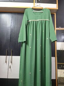Elegant Green Abaya with Embellishments