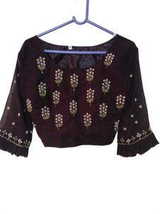 Elegant Embroidered Silk Blouse