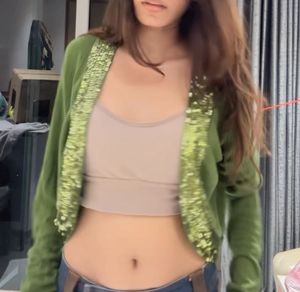 Green Sequin Cardigan