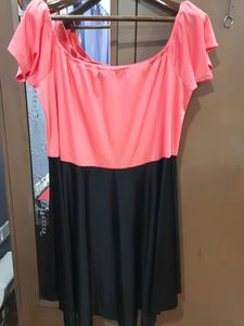 Pink And Black Skater Dress