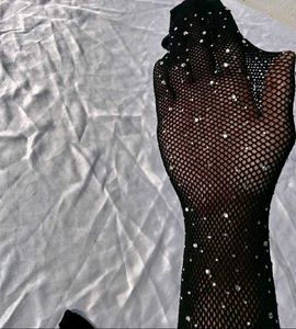 Rhinestone Black fishnet Stocking