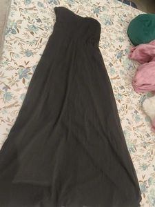 Black Strapless A-Line Dress