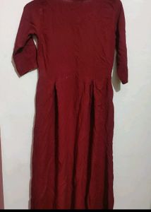 Maroon Anarkali Kurti Plazo Set For 30 Bust