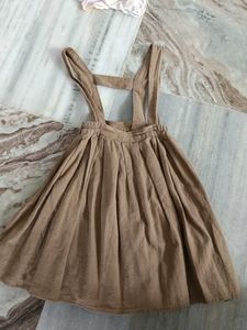 Cute Brown Pinafore Dress