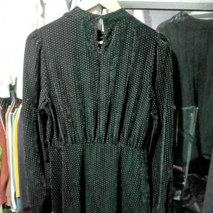 Vintage Style Black Velvet Mini Dress