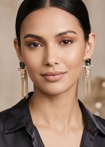 Glamorous Gold Tassel Earrings