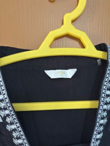 Embroidered Black Kurta