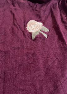 Plum Long Sleeve Top with Rose Detail