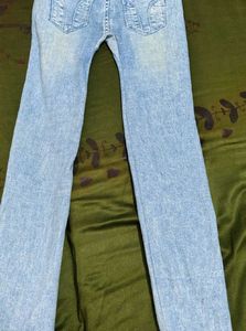 Light Wash Embellished Denim Jeans