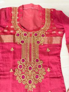 Pink Embroidered Kurta Set