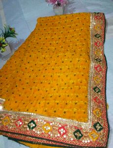 Vibrant Yellow Embellished Saree