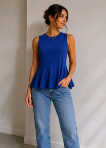 Vibrant Blue Peplum Top
