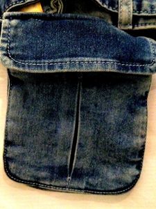 Long Denim Skirt with Belt