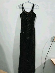 Sparkling Black Sequin Maxi Dress
