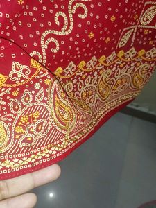 Beautiful Red Bandhej Pant Set