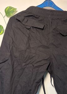 Black Cargo parachute Pants