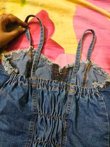 Denim Corset Crop Top