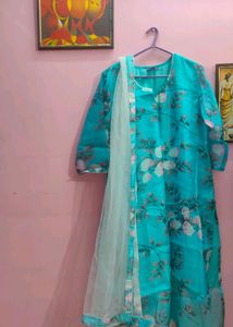 Floral Kurta Set With Pant Nd Dupatta