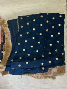 Elegant Pink Kurta with Navy Blue Dupatta,Palazzo