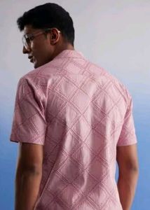 Stylish Pink Textured Shirt