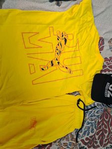 Puma Yellow T-Shirt and Shorts Set