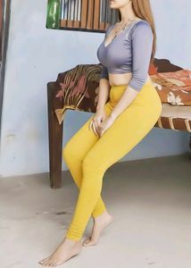 Yellow Cotton Leggings