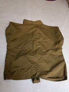 Olive Green Tie-Front Blouse