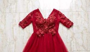 Stunning Red Embellished Evening Gown