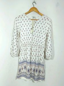 White Printed Dress (Women's)