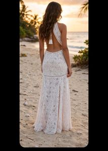 Elegant White Lace Maxi Dress