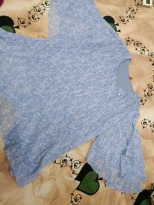 Beautiful Blue Crush Fabric Crop Top In Xl Size