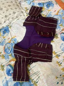 Elegant Plum Saree with Embellishments