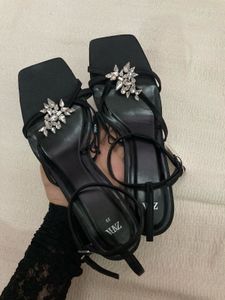 ZARA Sparkling Black Heels - Elegant &amp; Chic